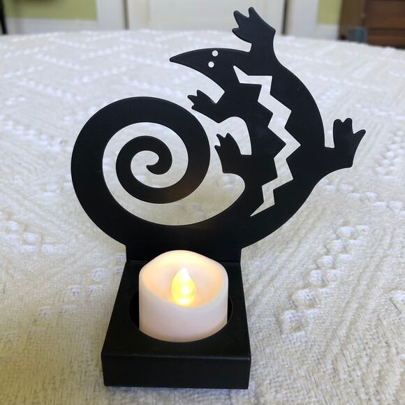 PartyLite Gecko Southwest Metal Tealight Candle Holder 5" Taiwan Southwest Boho - Picture 1 of 7